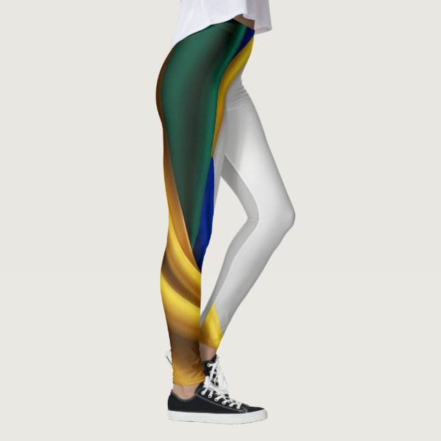 Leggings Brésil drapeau texture soie (Droite)