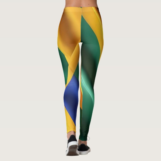 Leggings Brésil drapeau texture soie (Dos)