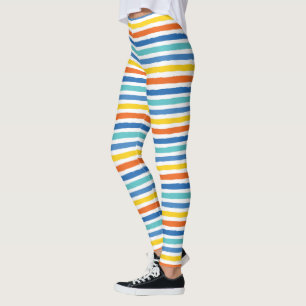 Leggings Bright Beach Striped Motif