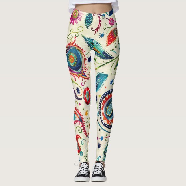 Leggings Bright Boho Design (Devant)