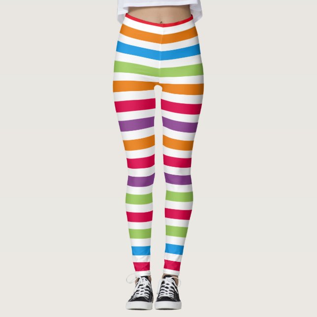 Leggings Bright Coloré Fun Motif rayé (Devant)