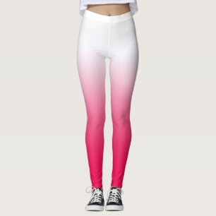 Leggings Bright été rouge et blanc dégradé ombre