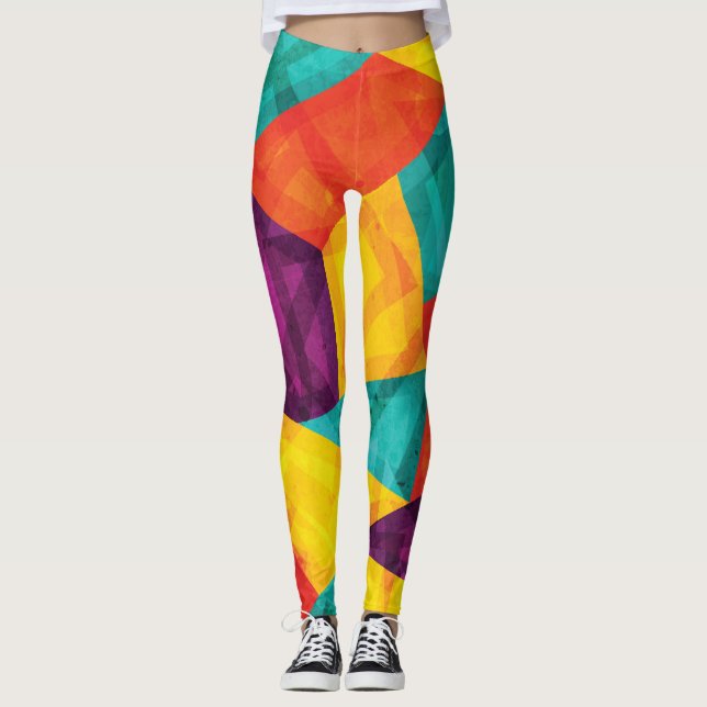 Leggings Bright Mosaic Grunge Motif transparent (Devant)