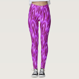 Leggings Bright Violet Wavy Motif