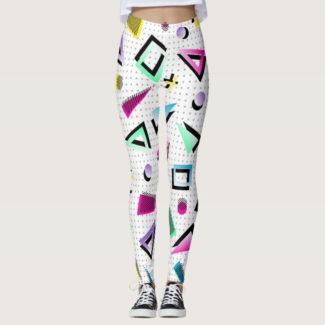 Leggings Bright White Pop Art 1980 (Devant)