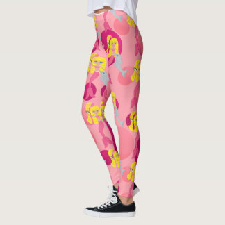 Leggings Brigit de sirène rose, dauphin et pois
