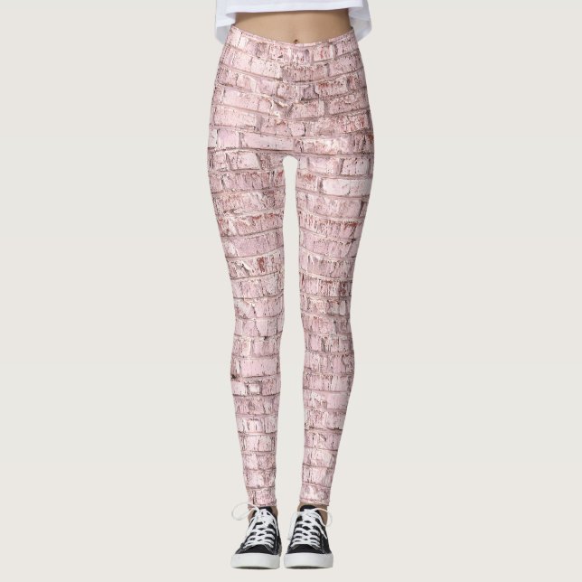 Leggings Brique rose rétro : Saturée Abstraite (Devant)