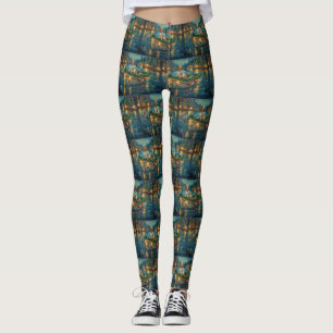 Leggings Brittany Spaniel Noël Festive Voyage