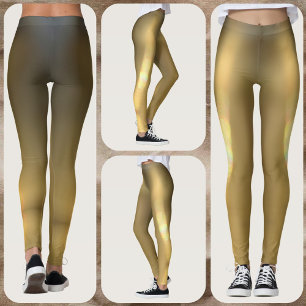 Leggings Bronze Doré Étain Brillant Chic Glamour Or