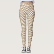 Leggings Brown En vichy blancs