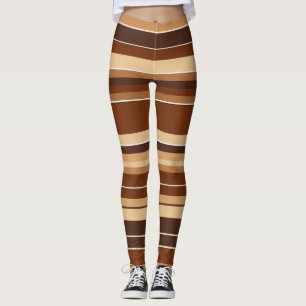 Leggings Brown et blancs - élégant, confortable