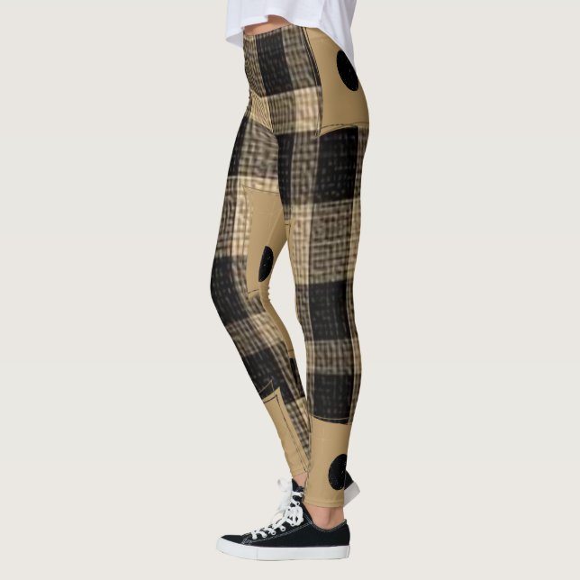 Leggings Brown et noirs pliés (Gauche)