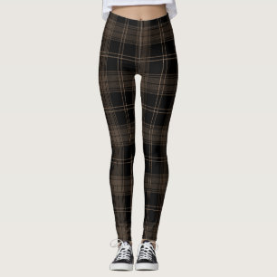Leggings Brown, Noir, Tatan de café romain, Noir