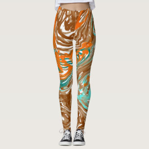 Leggings Brown, orange, couleurs Boho Abstrait