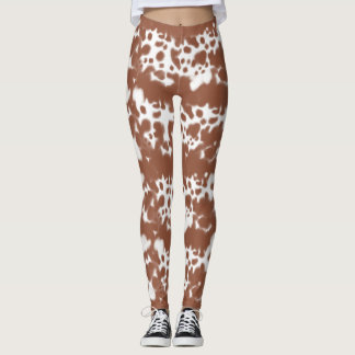 Leggings Brown spotted cow hide