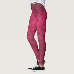 Leggings Brûlure de noix en rose framboise texturé