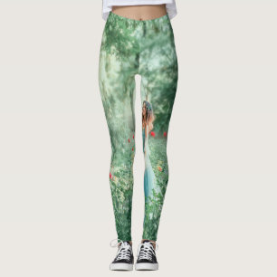 Leggings Brunette Princess : Aquarelle de la forêt de fées