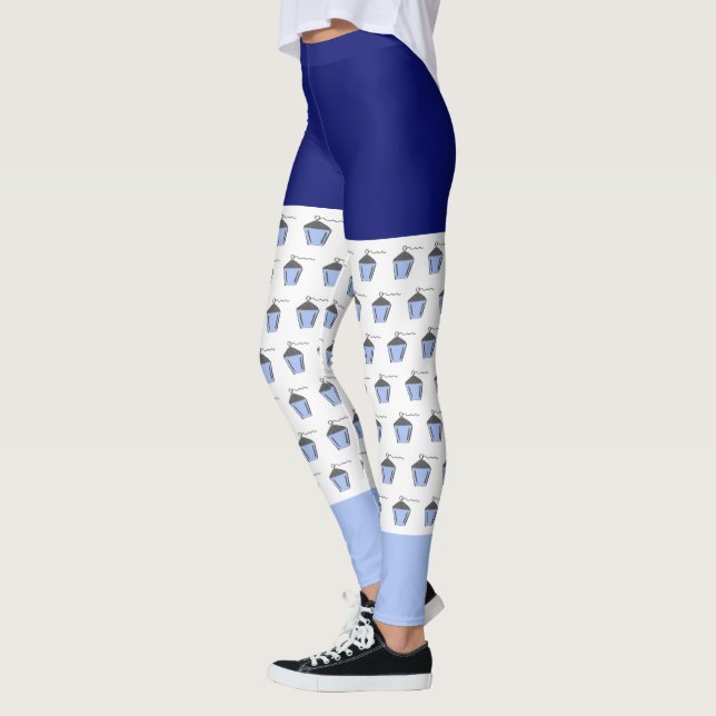 Leggings Bryn Mawr Léger Motif de lanterne bleue (Gauche)