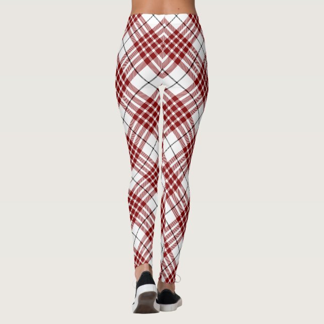 Leggings Buchanan tartan rouge blanc plaid (Dos)