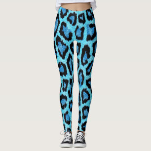 Leggings Bue Motif Leopard tendance