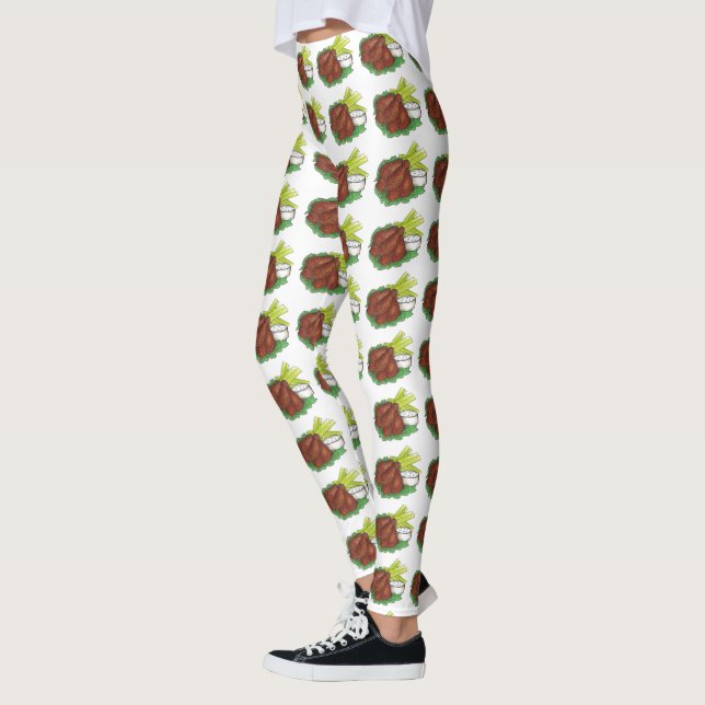 Leggings Buffalo New York BBQ Chicken Wings Celery Foodie (Gauche)
