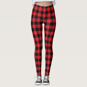 Leggings Buffalo Plaid Christmas Red and Black Check