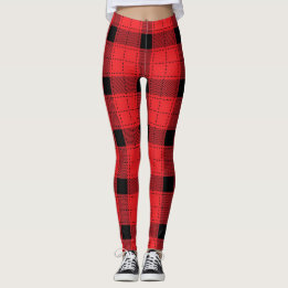 Leggings Buffalo Plaid Noël Rouge Et Noir Motif