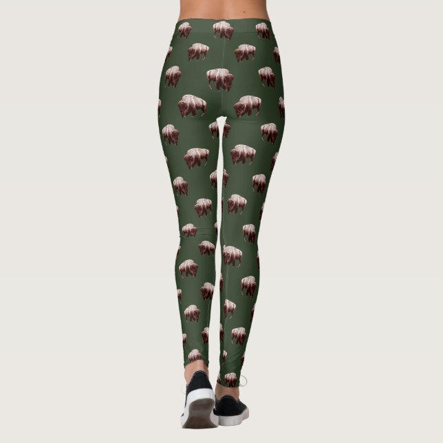 Leggings Buffalo Roam sur Green (Dos)