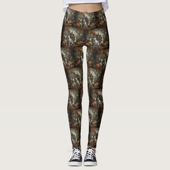 Leggings Bull Terrier Halloween Night Doggy Délice (Devant)