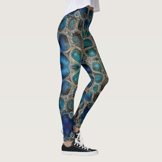 Leggings Bulle bleue à grande impression (Droite)