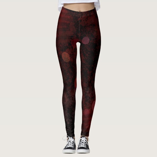 Leggings Bulles rouges foncées (Devant)