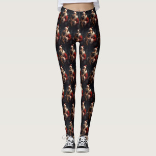 Leggings Bullmastiff avec Noël Festif du Père Noël