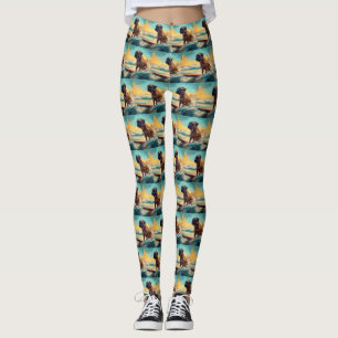 Leggings Bullmastiff Beach Surfing Peinture