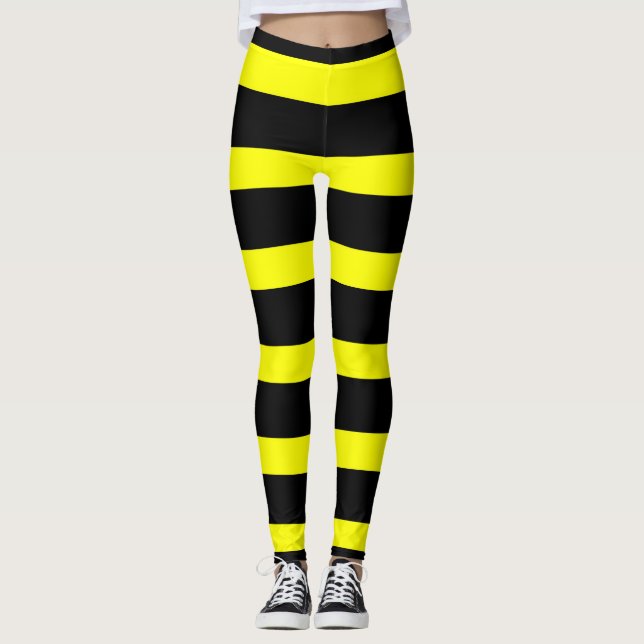 Leggings Bumble Bee Stripes Costume jaune et noir (Devant)