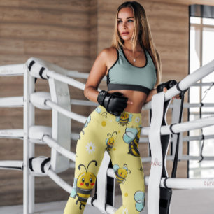 Leggings Bumblebees jaunes à motifs floraux   Légendes
