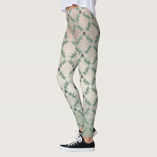 Leggings Burgundy Berry Holly Pine Noël (Gauche)