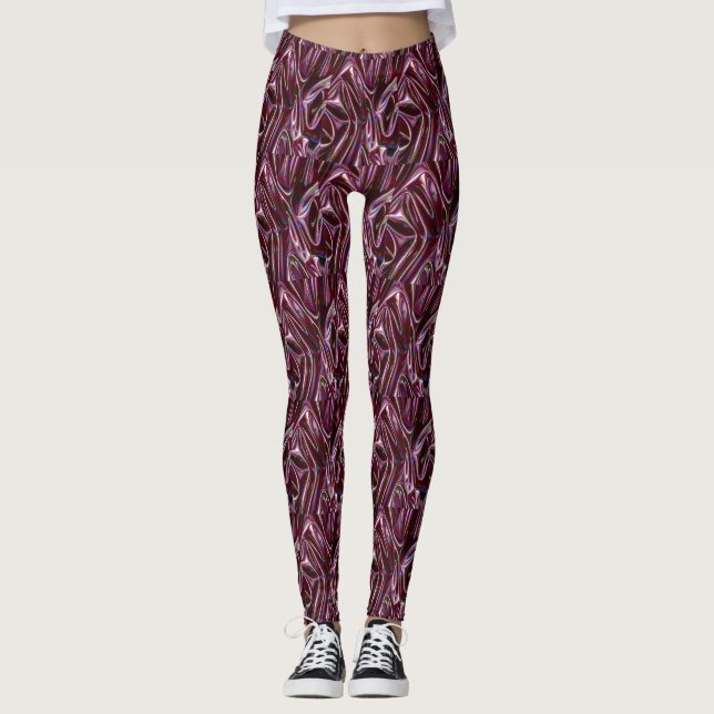 Leggings burgundy chrome (Devant)