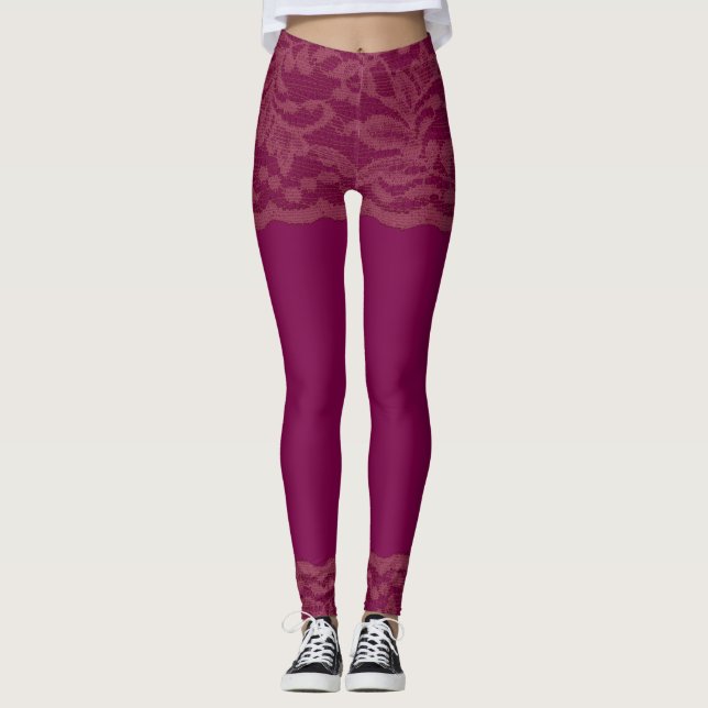 Leggings Burgundy Lace   (Devant)