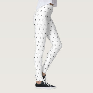 Leggings C-Clef (Alto Clef, Tenor Clef) Musique Noir Blanc