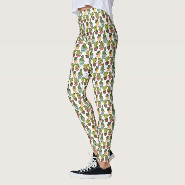 Leggings Cactus Intérieur & Succulents Dans Les Pots Motif (Gauche)