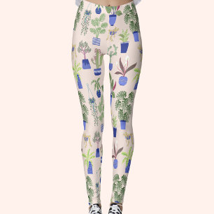 Leggings Cactus Succulent rose pâle