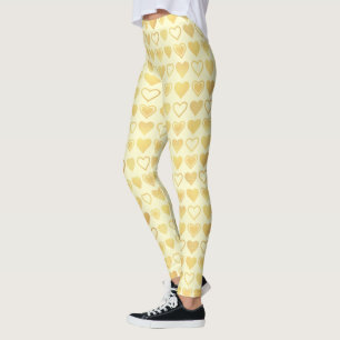 Leggings Cadeau de la Saint-Valentin Cœurs Minimaux Crème C
