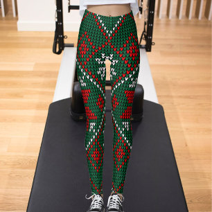 Leggings Cadeau de Noël pour femmes ultra doux à motif vert