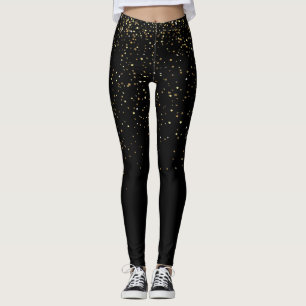 Leggings Cadeau Moderne Or Et Parties scintillant Noire Éti
