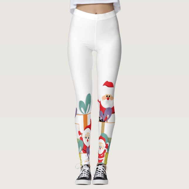 Leggings Cadeaux de Noël au Père Noël (Devant)