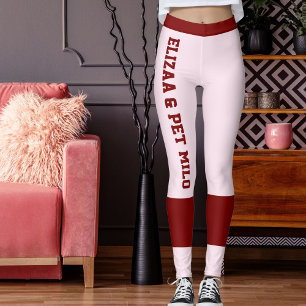 Leggings Cadeaux de Saint-Valentin Personnalisés Rose Rouge