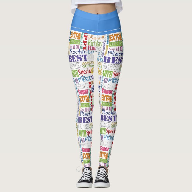 Leggings Cadeaux Uniques Et Spéciaux De Fête Du 40E Anniver (Devant)