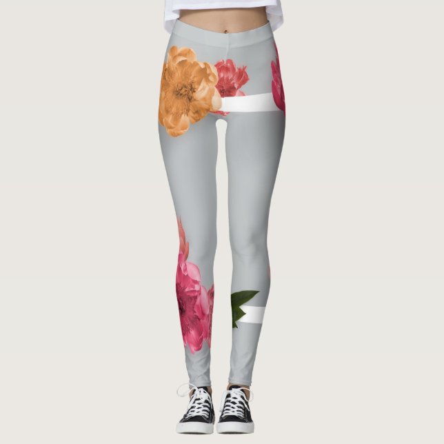 Leggings Cadre de fleurs (Devant)