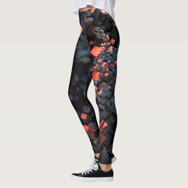 Leggings Cadre Isomètre (noir) (Gauche)