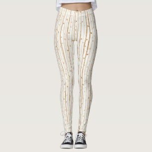 Leggings Café crème marron rayures points